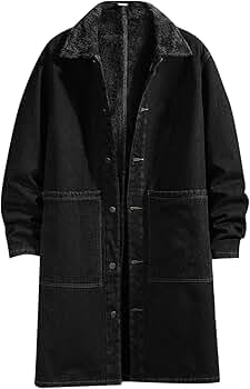 ジャケット・アウター POUR HOMME 23AW Denim Trench Coat Mens Winter And Autumn Loose Casual Denim Trench Coat Long Coat